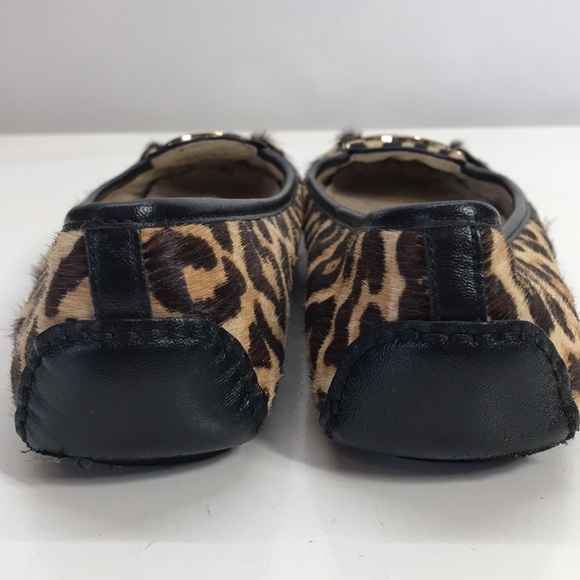 Michael Kors Hair Calf Leather Upper Leopard 🐆 Print Flat Driving Shoes - Picture 4 of 8